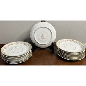 14 Vintage Bavarian Tirschenreuth Floral 601 - 2853 Pattern Saucers